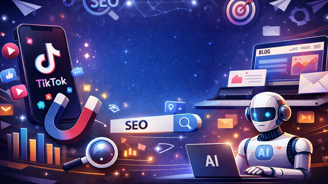 12 Trik Pemasaran Jasa : Strategi TikTok Viral, SEO Website Gratis, Konten Edukasi Blog, Dan Automation Marketing AI